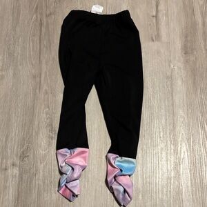 Kids Black Leggings with Pastel Cuffs